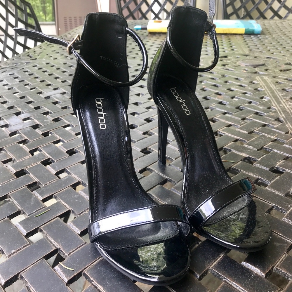 Black strappy heels